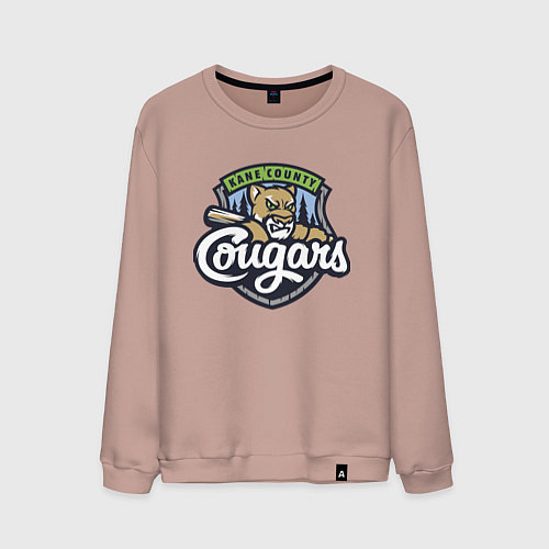 Мужской свитшот Kane County Cougars - baseball team / Пыльно-розовый – фото 1