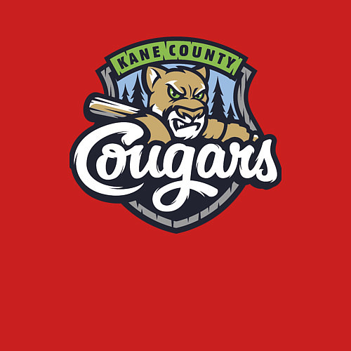 Мужской свитшот Kane County Cougars - baseball team / Красный – фото 3