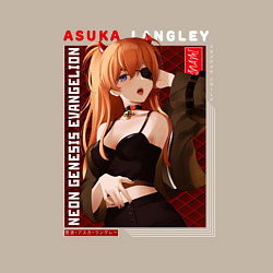 Свитшот хлопковый мужской Аска Asuka, Евангелион Evangelion, цвет: миндальный — фото 2