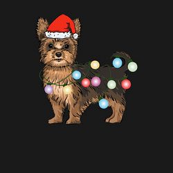 Свитшот хлопковый мужской Йоркширский терьер новогодний, цвет: черный — фото 2