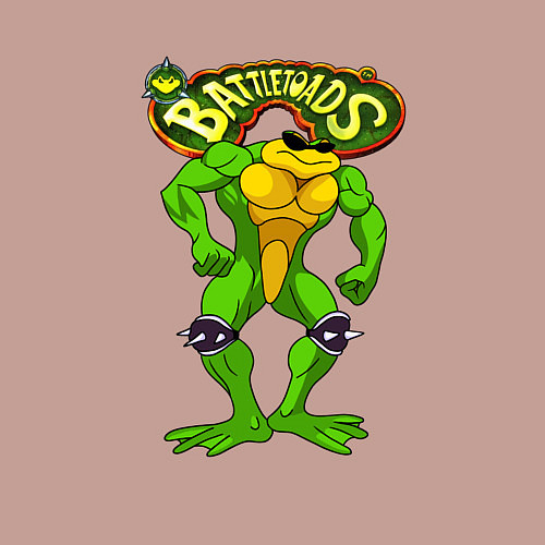 Мужской свитшот Battletoads Боевые жабы Рэш / Пыльно-розовый – фото 3