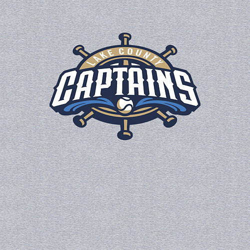 Мужской свитшот Lake County Captains - baseball team / Меланж – фото 3