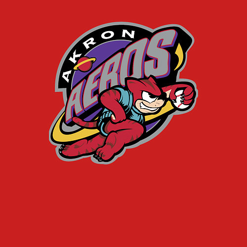 Мужской свитшот Akron Aeros - baseball team / Красный – фото 3