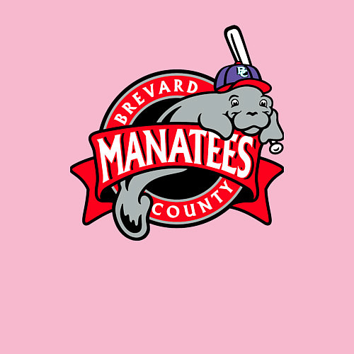 Мужской свитшот Brevard County Manatees - baseball team / Светло-розовый – фото 3