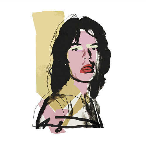 Мужской свитшот Andy Warhol - Mick Jagger pop art / Белый – фото 3