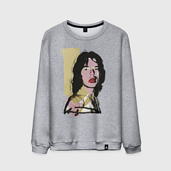 Свитшот хлопковый мужской Andy Warhol - Mick Jagger pop art, цвет: меланж