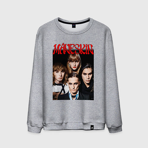 Мужской свитшот MANESKIN POSTER СОСТАВ / Меланж – фото 1