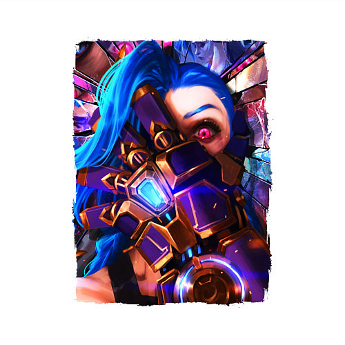 Мужской свитшот ARCANE LOL JINX FACE LEAGUE OF LEGENDS / Белый – фото 3