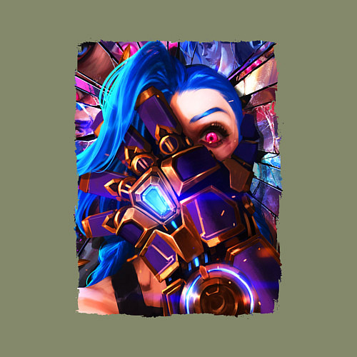 Мужской свитшот ARCANE LOL JINX FACE LEAGUE OF LEGENDS / Авокадо – фото 3