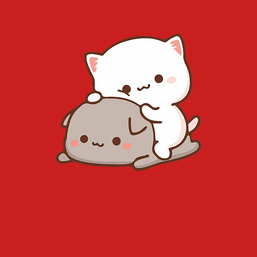 Мужской свитшот Котики играют 02 / Красный – фото 3