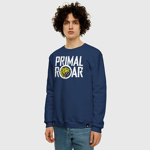 Мужской свитшот PRIMAL ROAR logo / Тёмно-синий – фото 3