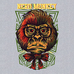 Свитшот хлопковый мужской Обезьяна ботан, цвет: меланж — фото 2