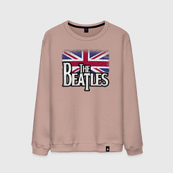 Свитшот хлопковый мужской The Beatles Great Britain Битлз, цвет: пыльно-розовый