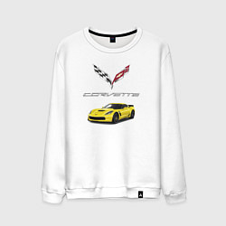 Свитшот хлопковый мужской Chevrolet Corvette motorsport, цвет: белый