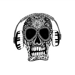 Свитшот хлопковый мужской Musical skull, цвет: белый — фото 2