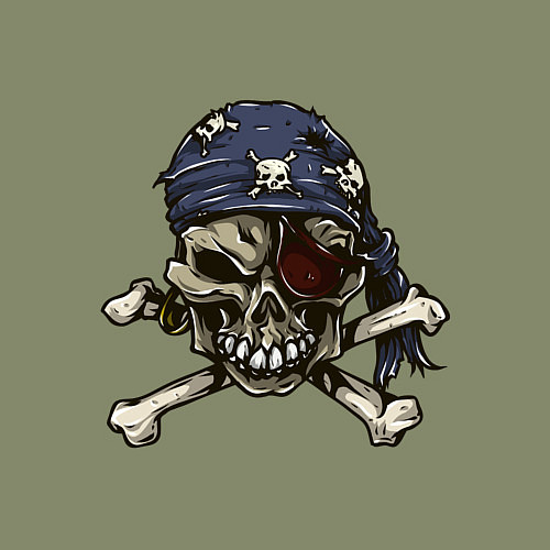 Мужской свитшот Pirат skull / Авокадо – фото 3
