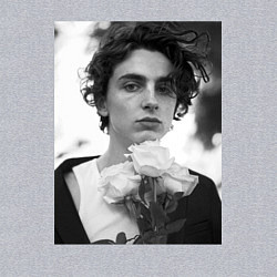 Свитшот хлопковый мужской Timothee Chalamet с розами, цвет: меланж — фото 2