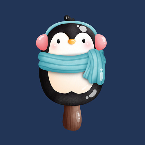 Мужской свитшот Пингвин - эскимо / Тёмно-синий – фото 3