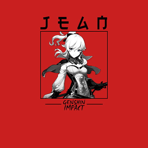Мужской свитшот Джинн Jean, Genshin Impact / Красный – фото 3