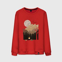 Мужской свитшот Туристический поход в лесу