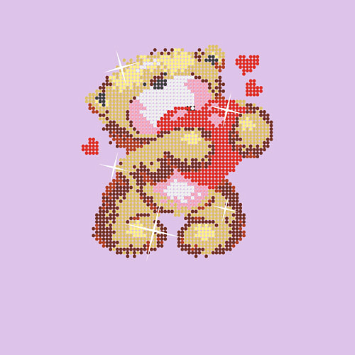 Мужской свитшот Мишка с сердцем в лапах / Лаванда – фото 3