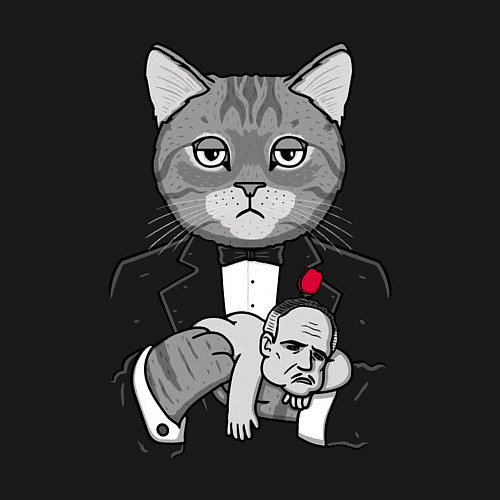 Мужской свитшот Крестный Котец / Черный – фото 3