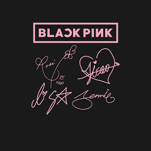 Мужской свитшот BLACKPINK АВТОГРАФЫ БЛЭКПИНК / Черный – фото 3