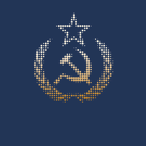 Мужской свитшот Символы СССР стиль полутон / Тёмно-синий – фото 3