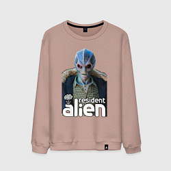 Свитшот хлопковый мужской Resident alien, цвет: пыльно-розовый