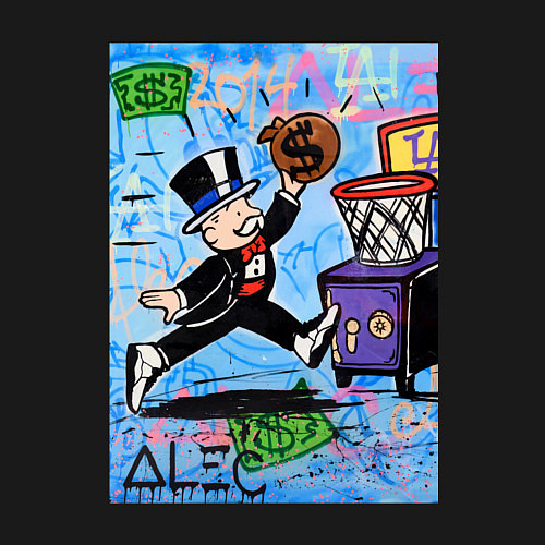 Мужской свитшот Mr Monopoly Alec Monopoly / Черный – фото 3