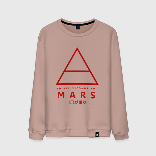 Мужской свитшот 30 Seconds to Mars рок / Пыльно-розовый – фото 1