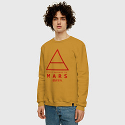 Свитшот хлопковый мужской 30 Seconds to Mars рок, цвет: горчичный — фото 2