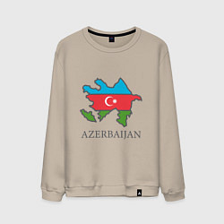 Свитшот хлопковый мужской Map Azerbaijan, цвет: миндальный