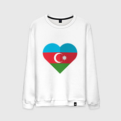 Свитшот хлопковый мужской Сердце Азербайджана, цвет: белый