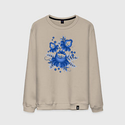 Мужской свитшот Голубой орнамент Гжель