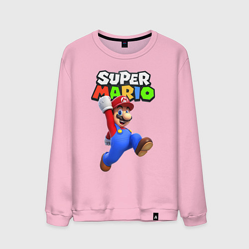 Мужской свитшот Nintendo Mario / Светло-розовый – фото 1
