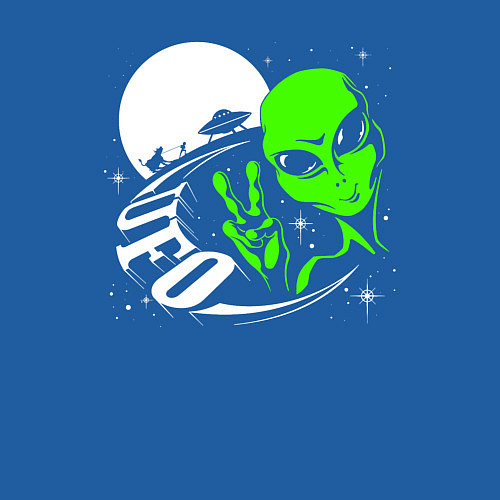 Мужской свитшот Привет от пришельца / Синий – фото 3