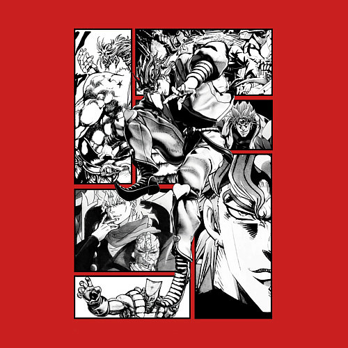 Мужской свитшот Дио Брандо Панель манги / Красный – фото 3