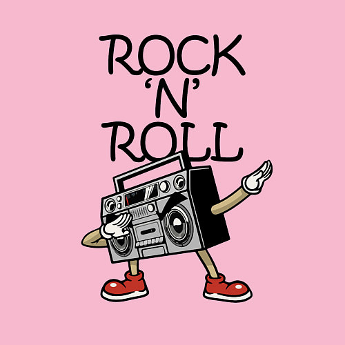 Мужской свитшот Rock n Roll dab / Светло-розовый – фото 3