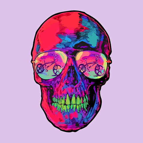Мужской свитшот Skull & bicycle / Лаванда – фото 3