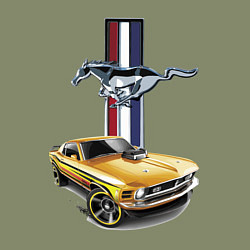 Свитшот хлопковый мужской Mustang motorsport, цвет: авокадо — фото 2