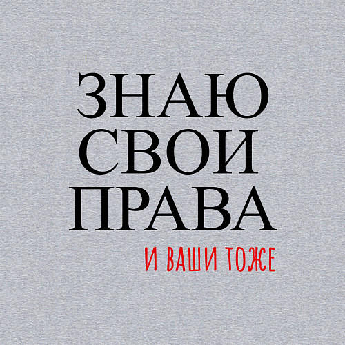 Мужской свитшот ЗНАЮ СВОИ ПРАВА и ваши тоже / Меланж – фото 3