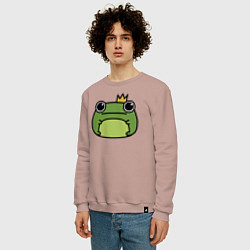 Свитшот хлопковый мужской Frog Lucky король, цвет: пыльно-розовый — фото 2
