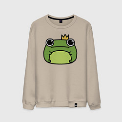 Свитшот хлопковый мужской Frog Lucky король, цвет: миндальный