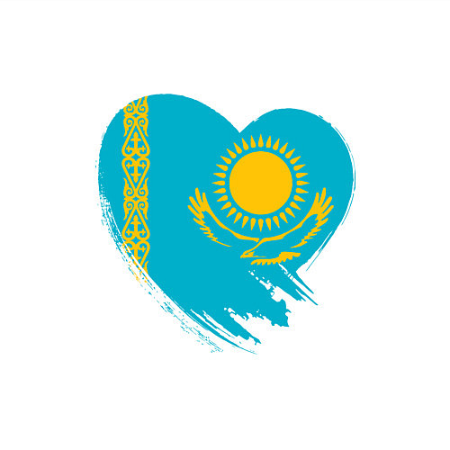 Мужской свитшот Сердце - Казахстан / Белый – фото 3