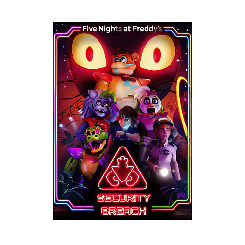 Мужской свитшот Five Nights at Freddys 5 poster / Белый – фото 3