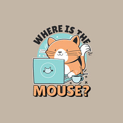 Свитшот хлопковый мужской Где же мышка Программист поймет, цвет: миндальный — фото 2