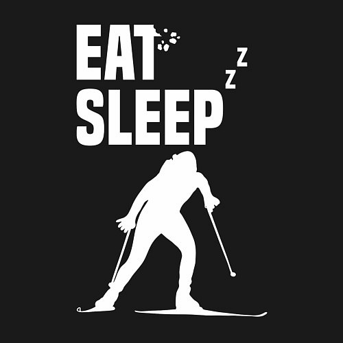 Мужской свитшот Ешь, Спи, Биатлон / Черный – фото 3