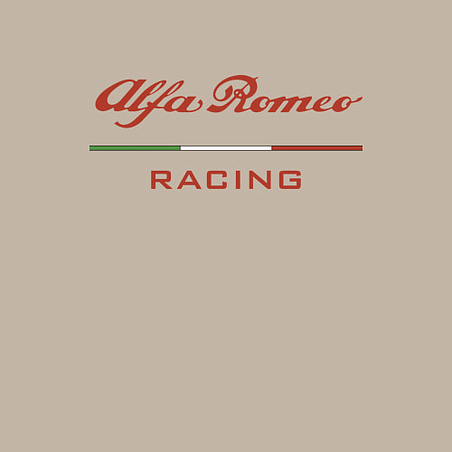 Мужской свитшот Alfa Romeo racing - logo / Миндальный – фото 3