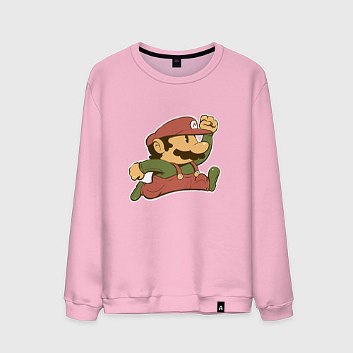 Мужской свитшот Марио в прыжке / Светло-розовый – фото 1